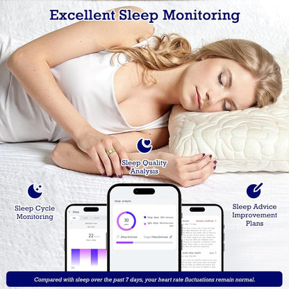 Revolutionary Light Gold Smart Ring Health Tracker - Waterproof Fitness Ring with Heart Rate Monitoring, Sleep Insights, and Air Gesture Control for iOS & Android (Size #12)